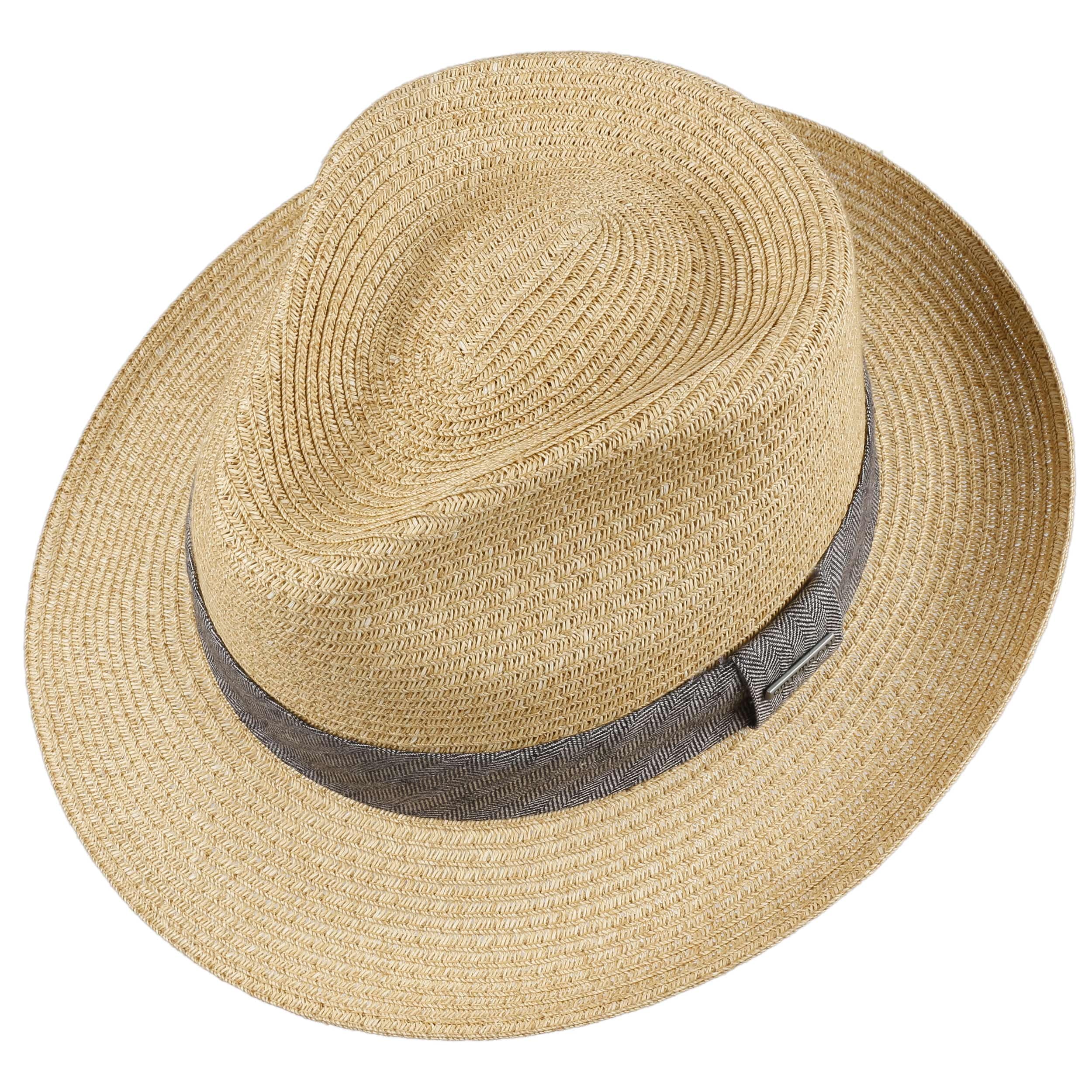Stetson Lintano Toyo Strohhut Fedora Ripsband Mehrfarbig Damen Herren Frühling Sommer