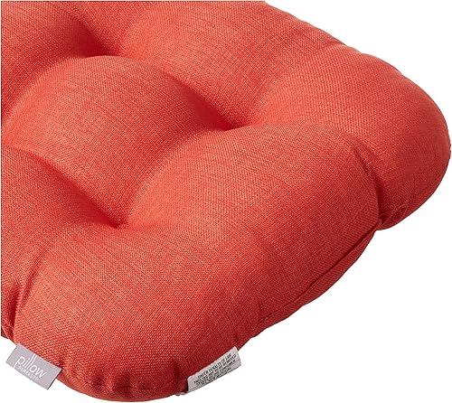 Vista 25 de Pillow Perfect Pompeii - Cojín de mimbre sólido para asiento de patio para interiores y exteriores, reversible, resistente a la intemperie y a