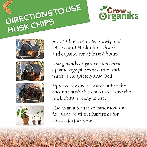 Miniatura 9 de Grow Organiks 2.8 libras (1.4 librasladrillo) de fibra de coco, ladrillo de turba de coco orgánico, sustrato universal para macetas para todas las