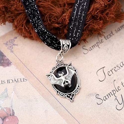 Miniatura 8 de Sacina Gargantilla gótica de murciélago, collar con colgante de murciélago de vampiro victoriano, regalo de joyería gótica de Halloween