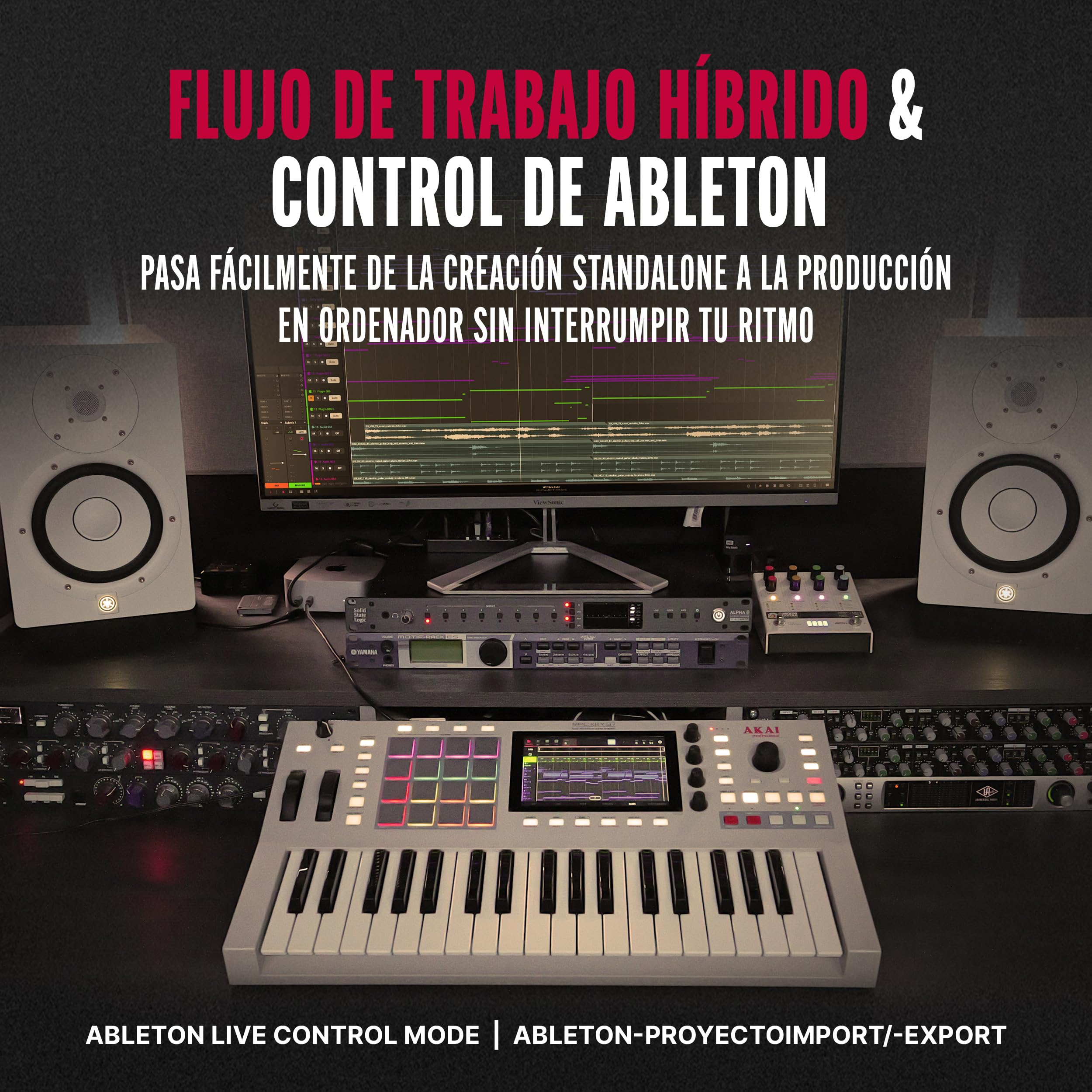 Akai Professional MPC Key 37 G2 Teclado de Producción Autónomo Next-Gen | Sintetizador para Productores, Sampling y Sequencing, con USB-C, 37 Teclas, 16 Pads MPC, Procesador 8-core, 4 GB RAM