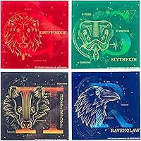Vista 13 de Silver Buffalo Harry Potter Hogwarts Houses - Juego de posavasos de cristal (4 piezas)