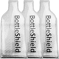 Vista 1 de Bottle Shield - Bolsa de viaje reutilizable con protector de vino (paquete de 3) – Funda de envío de botellas irrompible, a prueba de fugas