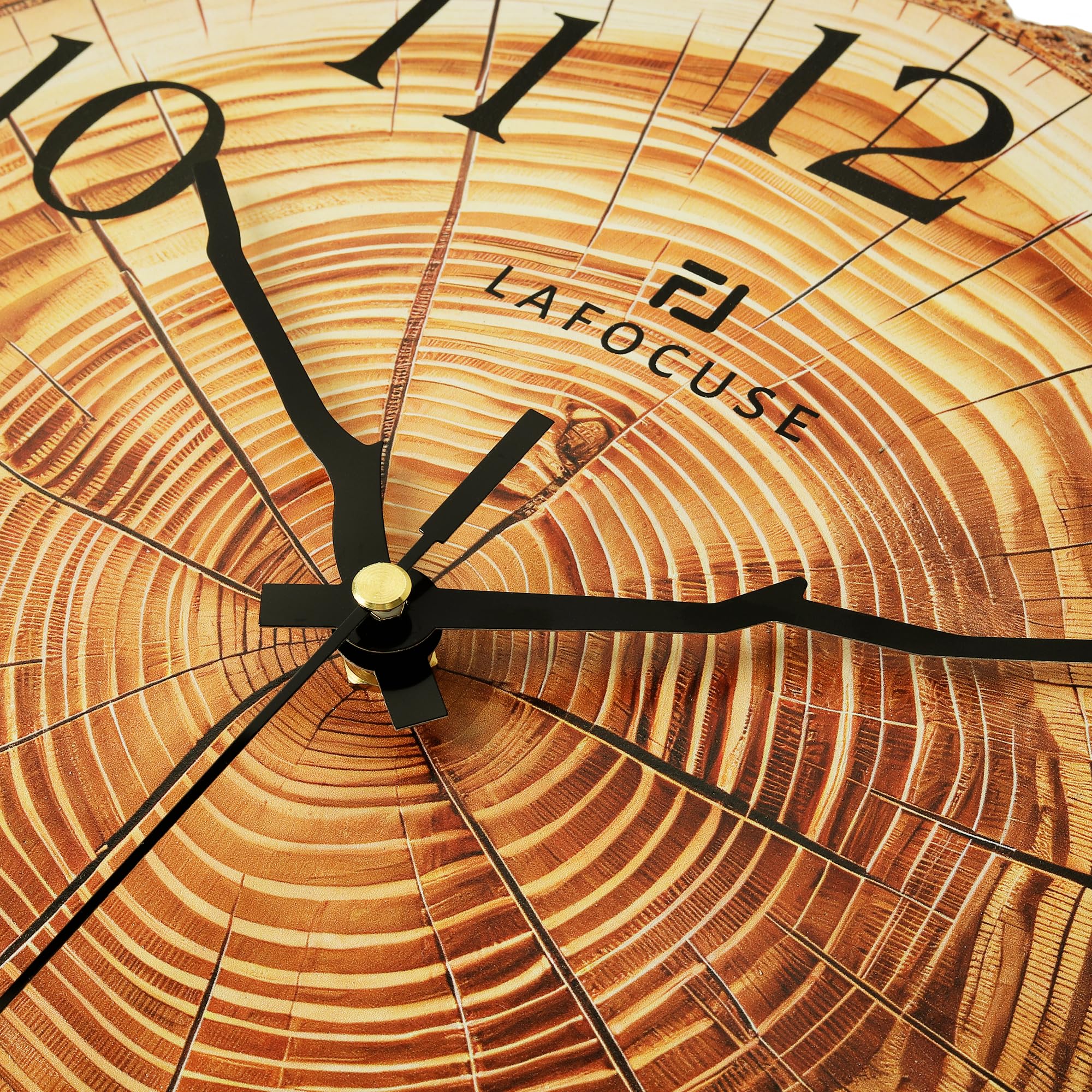 Lafocuse Horloge Murale Bois MDF 30cm Silencieuse Rustique Marron Vintage Retro Pendule Murale Deco