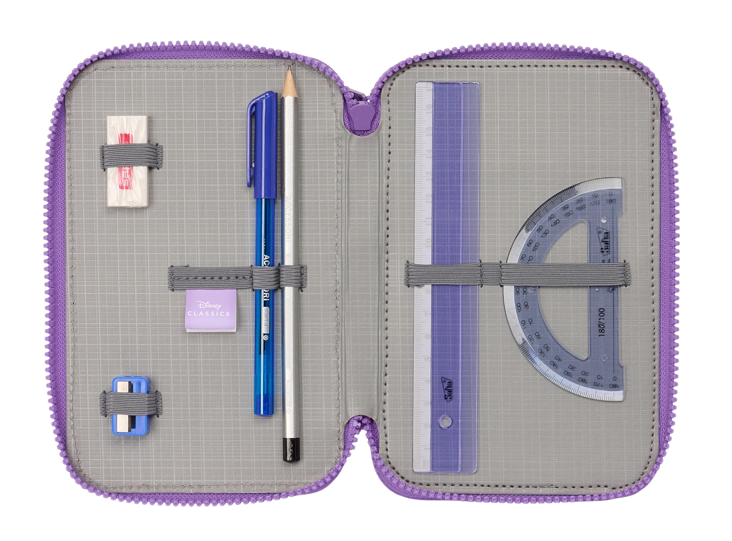 Stitch Sweet - Estuche Escolar con 36 Útiles Incluidos, Estuche Infantil, Estuche Niño, Ideal para Niños de 5 a 14 Años, Cómodo y Versátil, Calidad y Resistencia, 12.5x5.5x19.5 cm, Color Azul/Lila