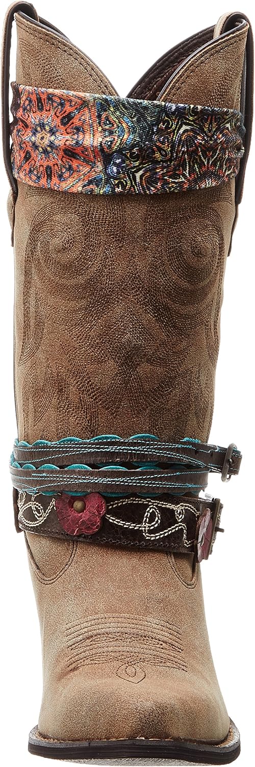 Vista 2 de Durango Crush Dark Chestnut Western - Botines para mujer, Castaño Oscuro