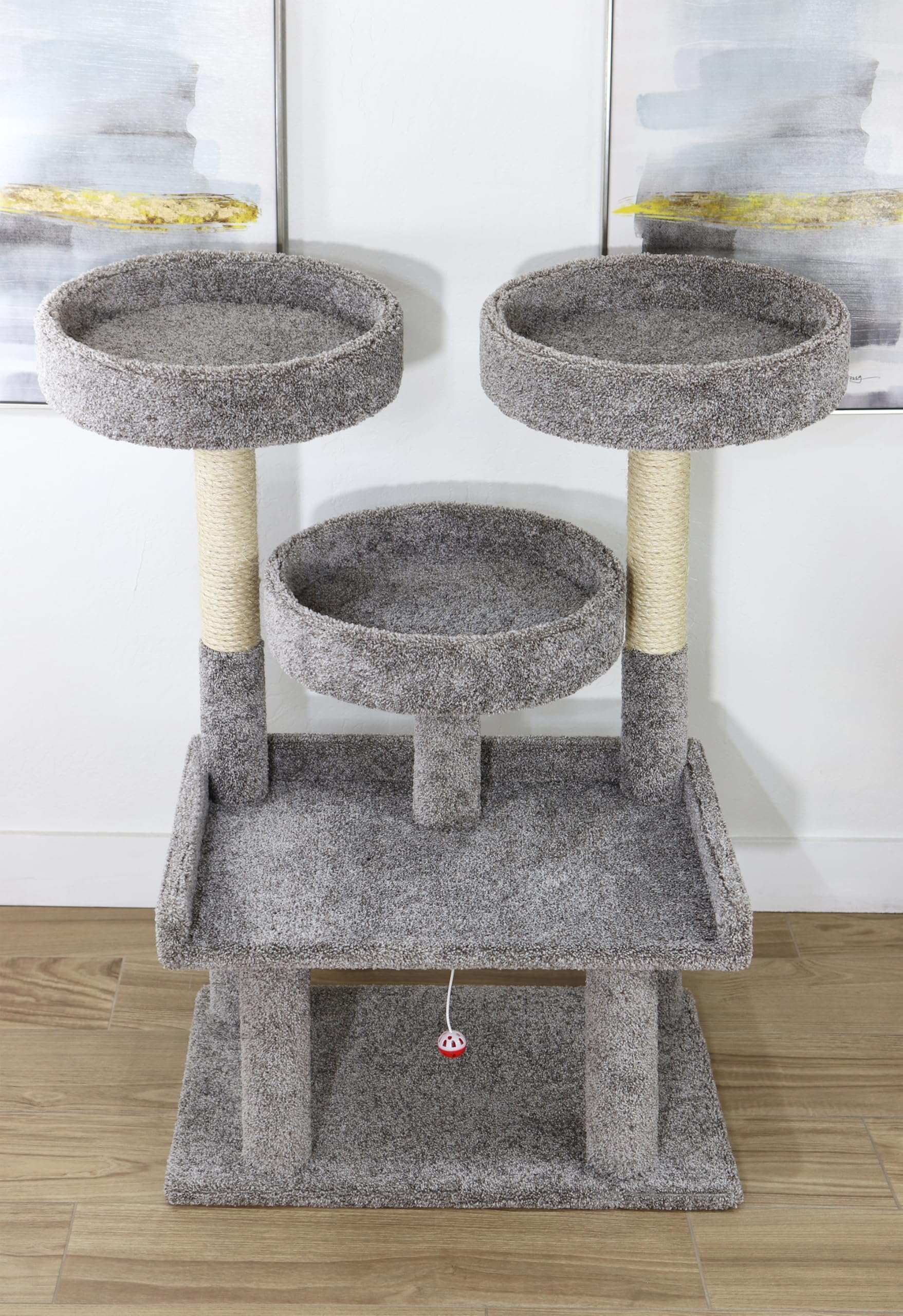 Prestige Cat Trees 46″ XXL Heavy Duty Cat Tree – Extra-Large, Sturdy Indoor Cat Tower with Multiple Perches, Sisal Scratch Posts & Solid Wood Base (Gray) - image 2