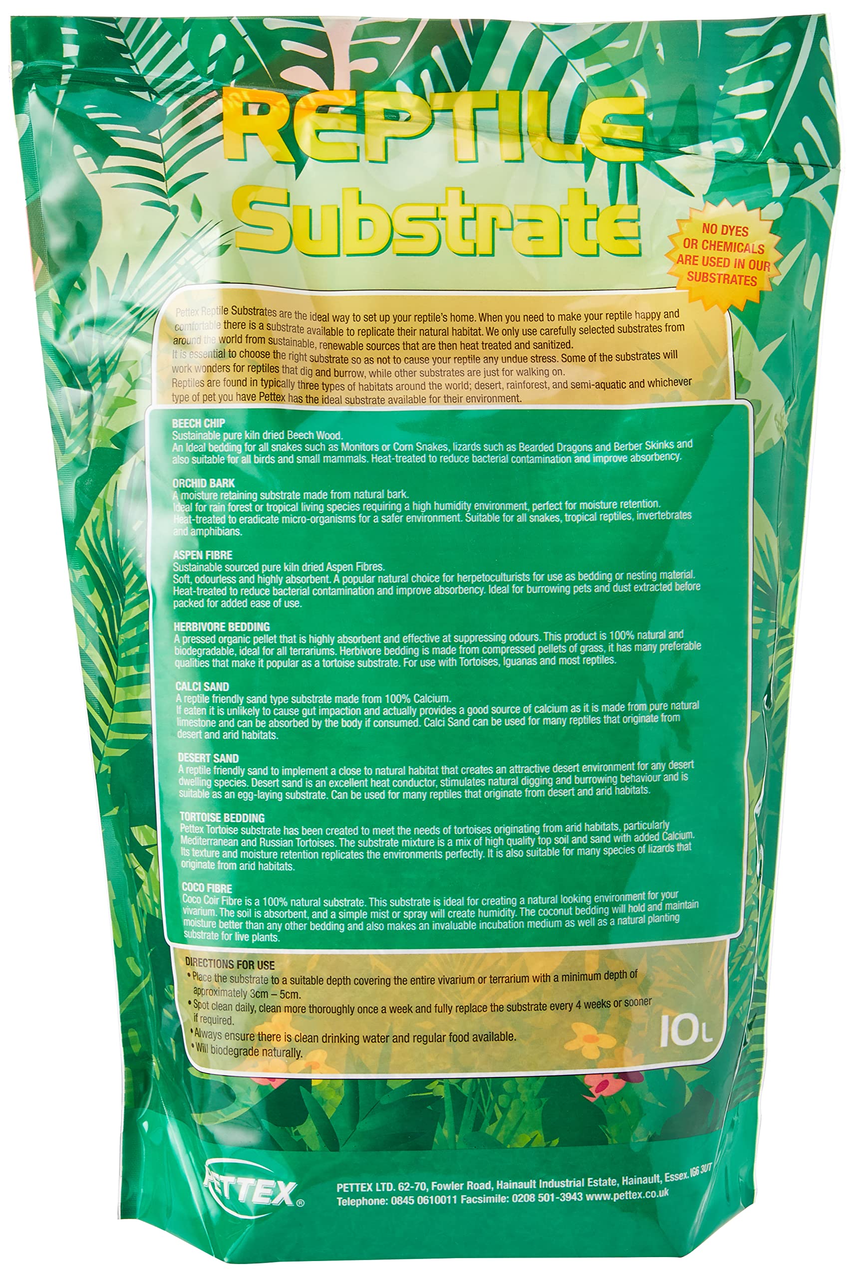 Pettex Reptile taux subst Litière/Matériau de Nidification pour Reptiles