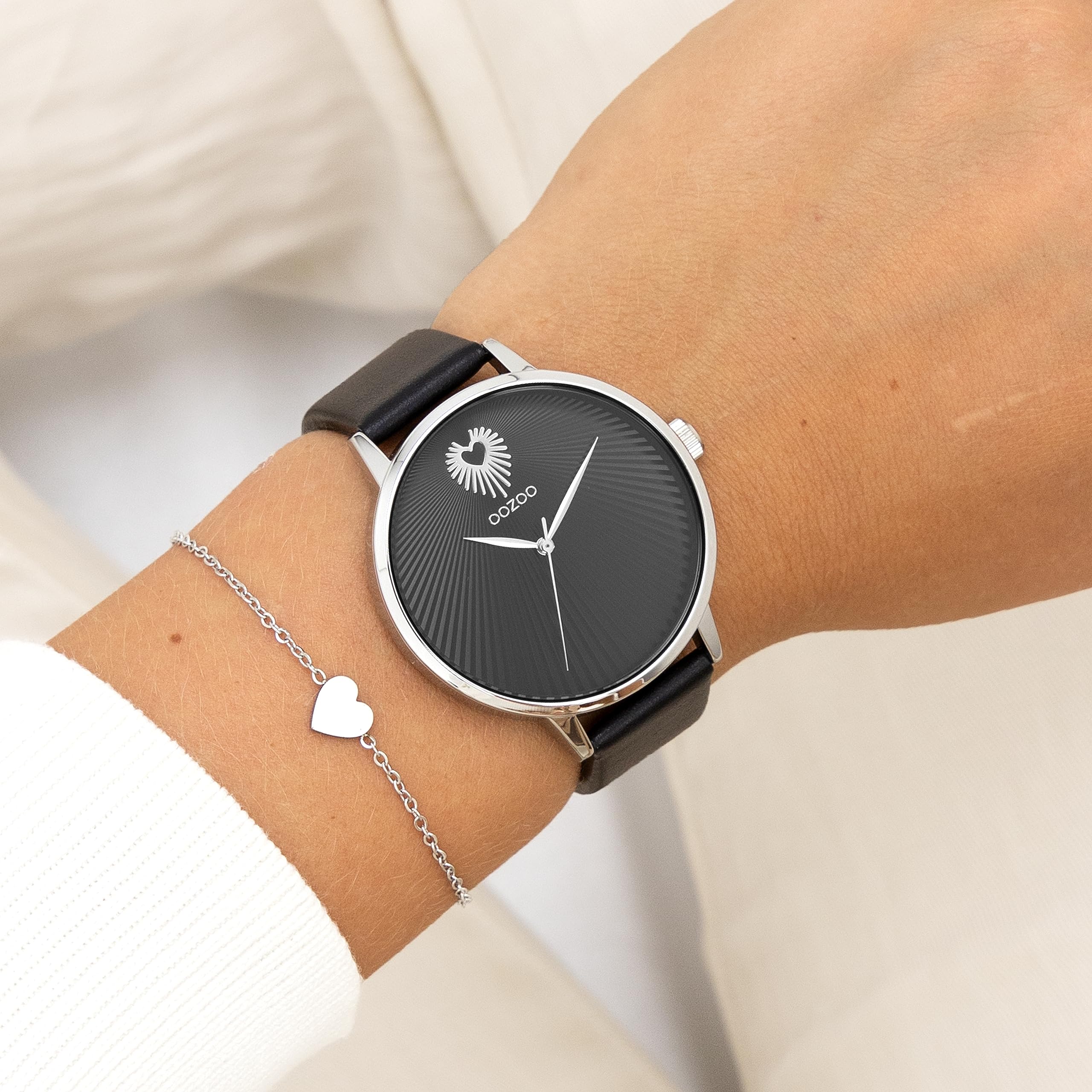 Oozoo Timepieces Damen Uhr | Armbanduhr Damen mit Lederarmband | Hochwertige Uhr für Frauen | Edle Analog Damenuhr in rund