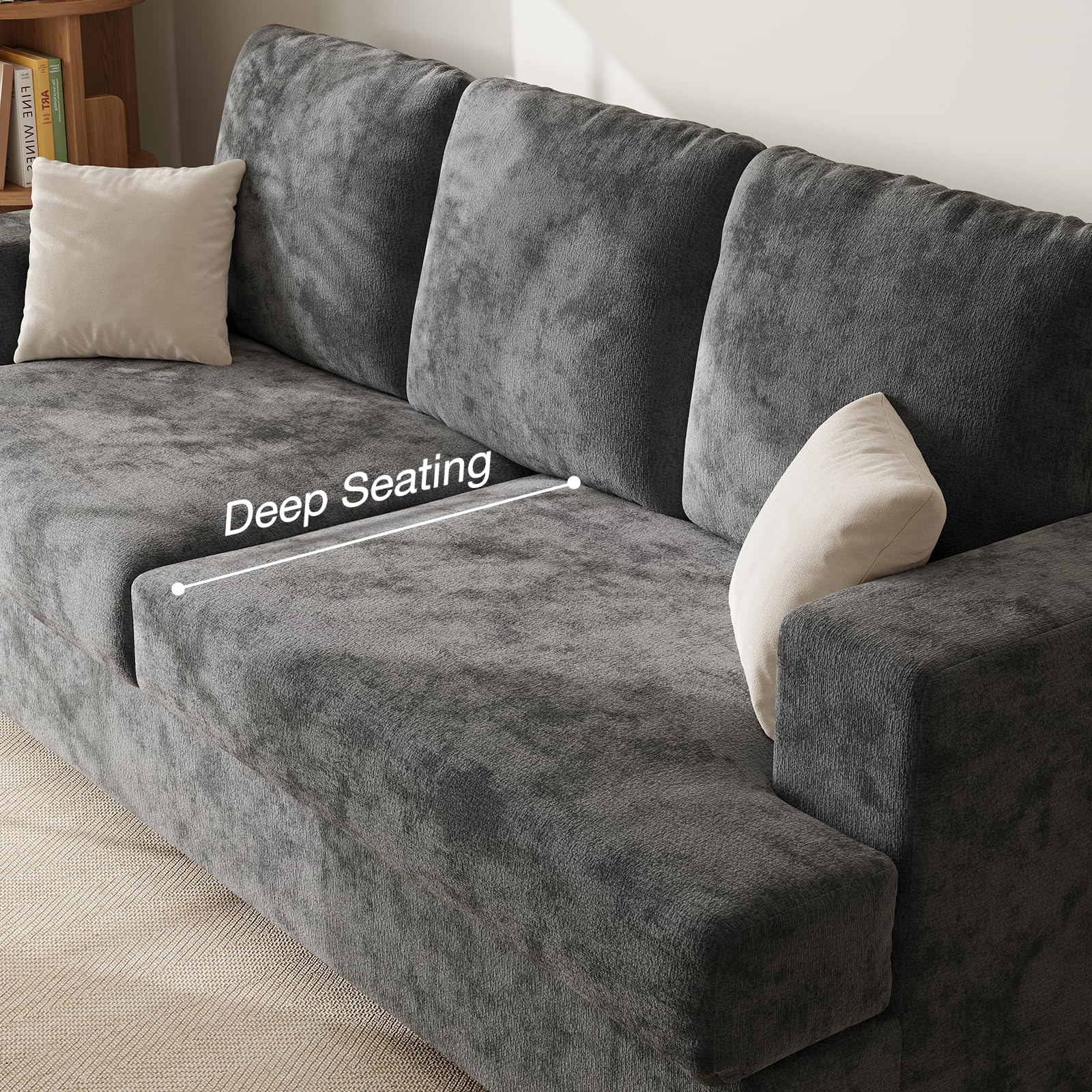 Best High Back Sofa Picks for 2026 1 Comkei 89' Grey Couches for Living Room, 3 Seater Couch with Deep Seat, Oversize — product photo