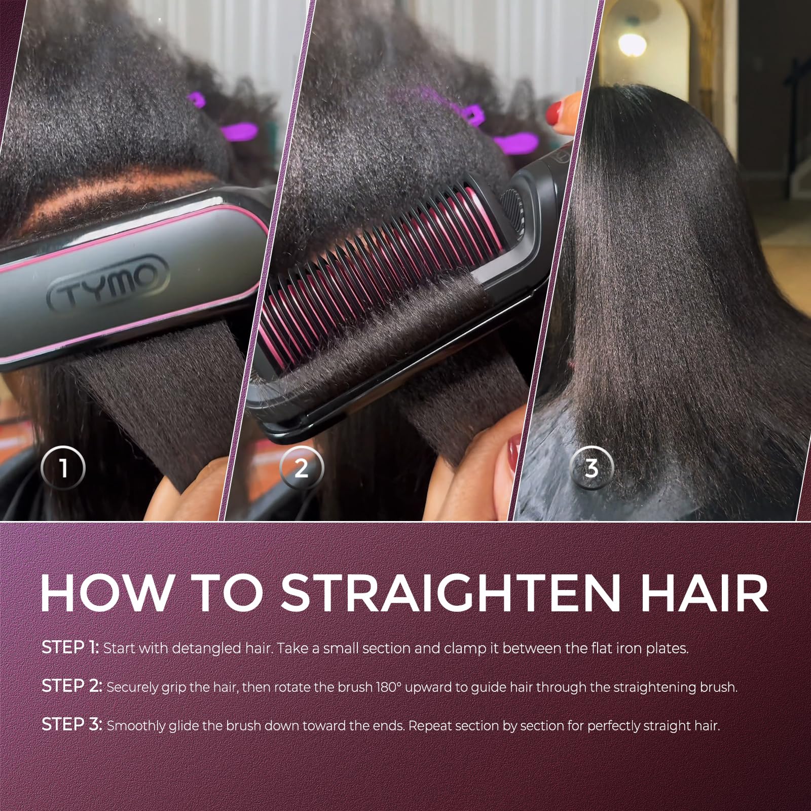 TYMO Flat Iron Brush - 2 in 1 Straightener -9 TYMO Flat Iron Brush - 2 in 1 Straightener -9