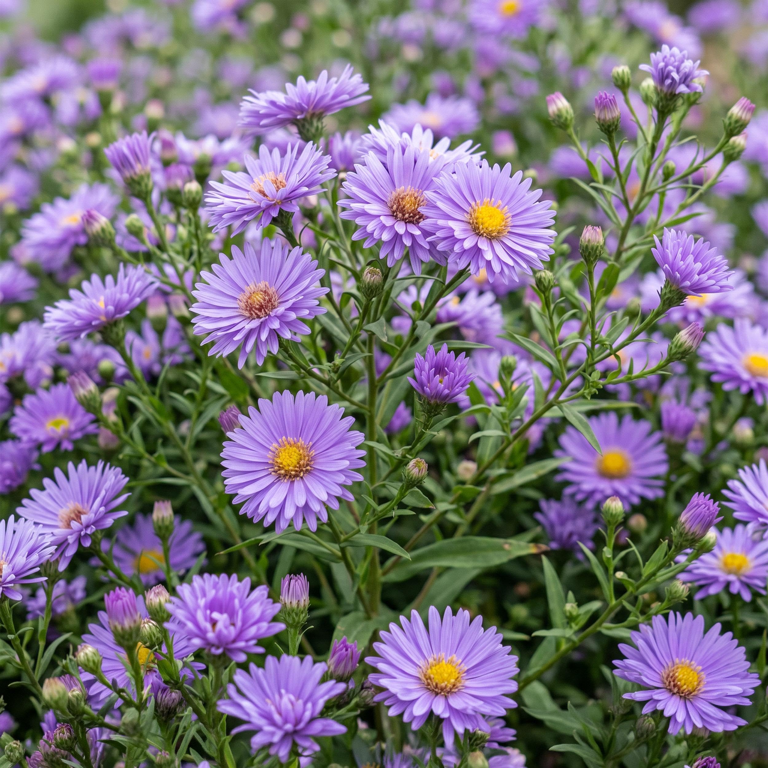 Aster (D) Mittelmeer – Meeresaster – Bienen- und Schmetterlingsmagnet – Violett – 3 Pflanzen - 15-25cm - Ø11cm - Gartenpflanze