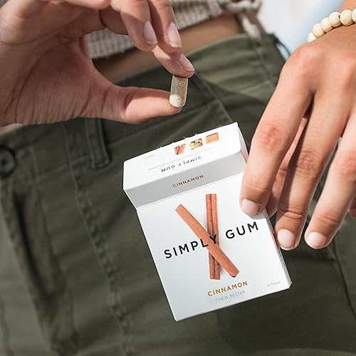 Miniatura 9 de Simply Gum, goma de mascar de canela, sin GMO, vegano, 6 paquetes (90 piezas)