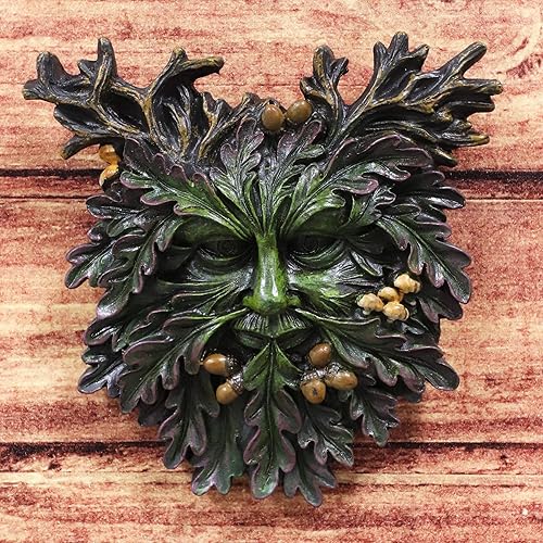 Miniatura 4 de Ebros Nature Spirit God Autumn Euphoria Celtic Greenman Hanging Wall Decor Plaque 6" High Wiccan Tree Of Life Forest Shepherd Horned God Cernunnos