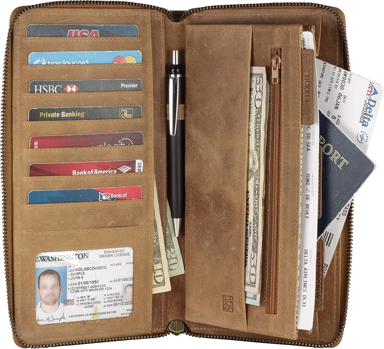 Mou Meraki RFID Blocking Real Leather Large Travel Organizer-Passport/Boarding Pass-Perfect for trips Mou Meraki RFID Blocking Real Leather Large Travel Organizer-Passport/Boarding Pass-Perfect for trips