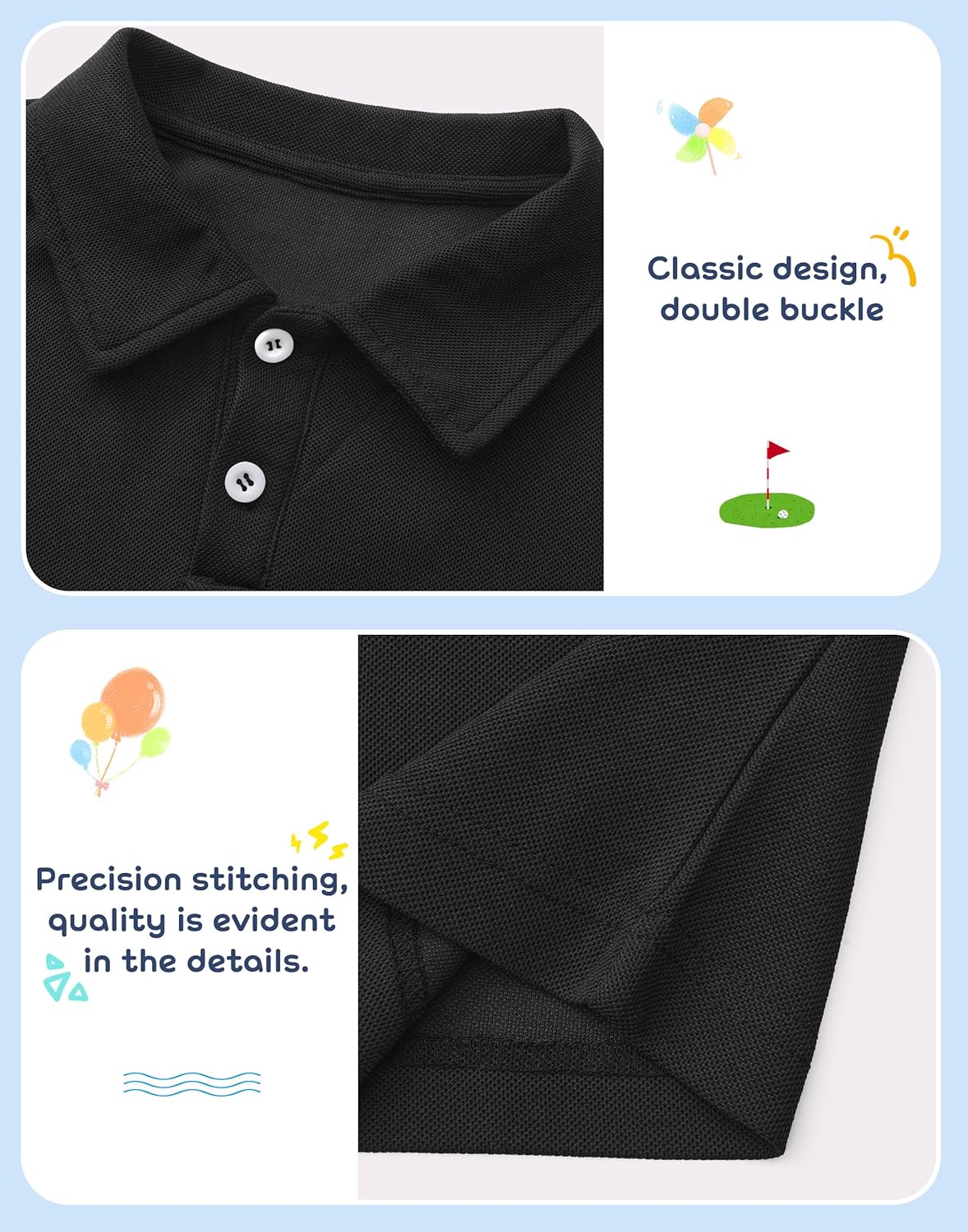 Boys Polo Shirts Kids Performance Polo Shirts School Uniform Golf Dry Fit Youth Collared Athletic Quick Dry Shirt UPF50 - Image 5