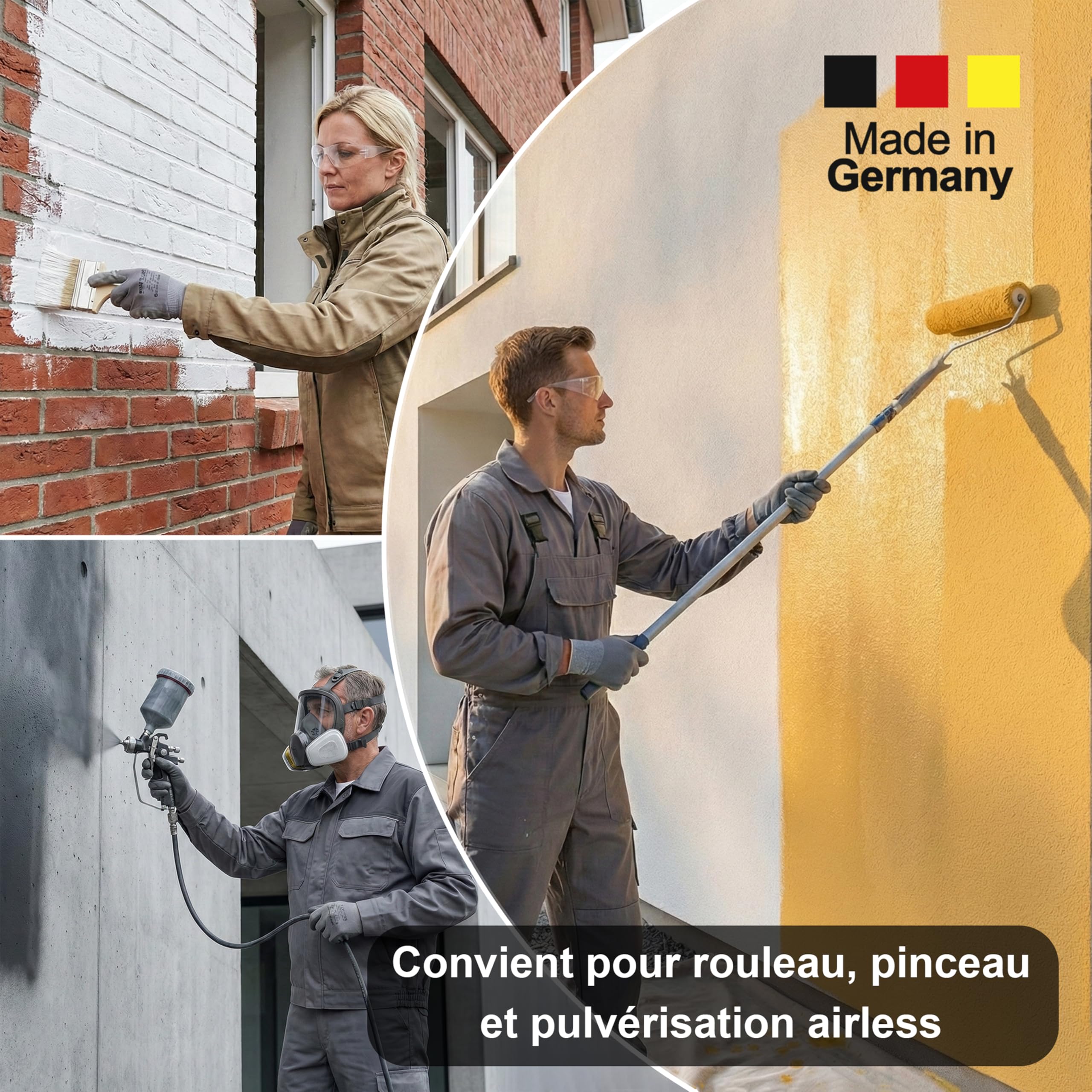 WO-WE Peinture Façade W520 Effet Perlant Rénovation des murs exterieurs Imperméable - Gris anthracite 10L