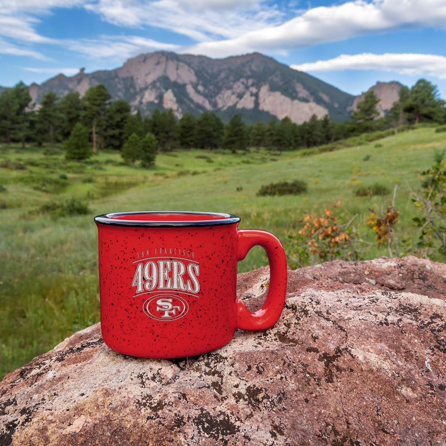 Rico Industries NFL Football San Francisco 49ers Tribute 12oz Laser Engraved Campfire Mug - Image 2