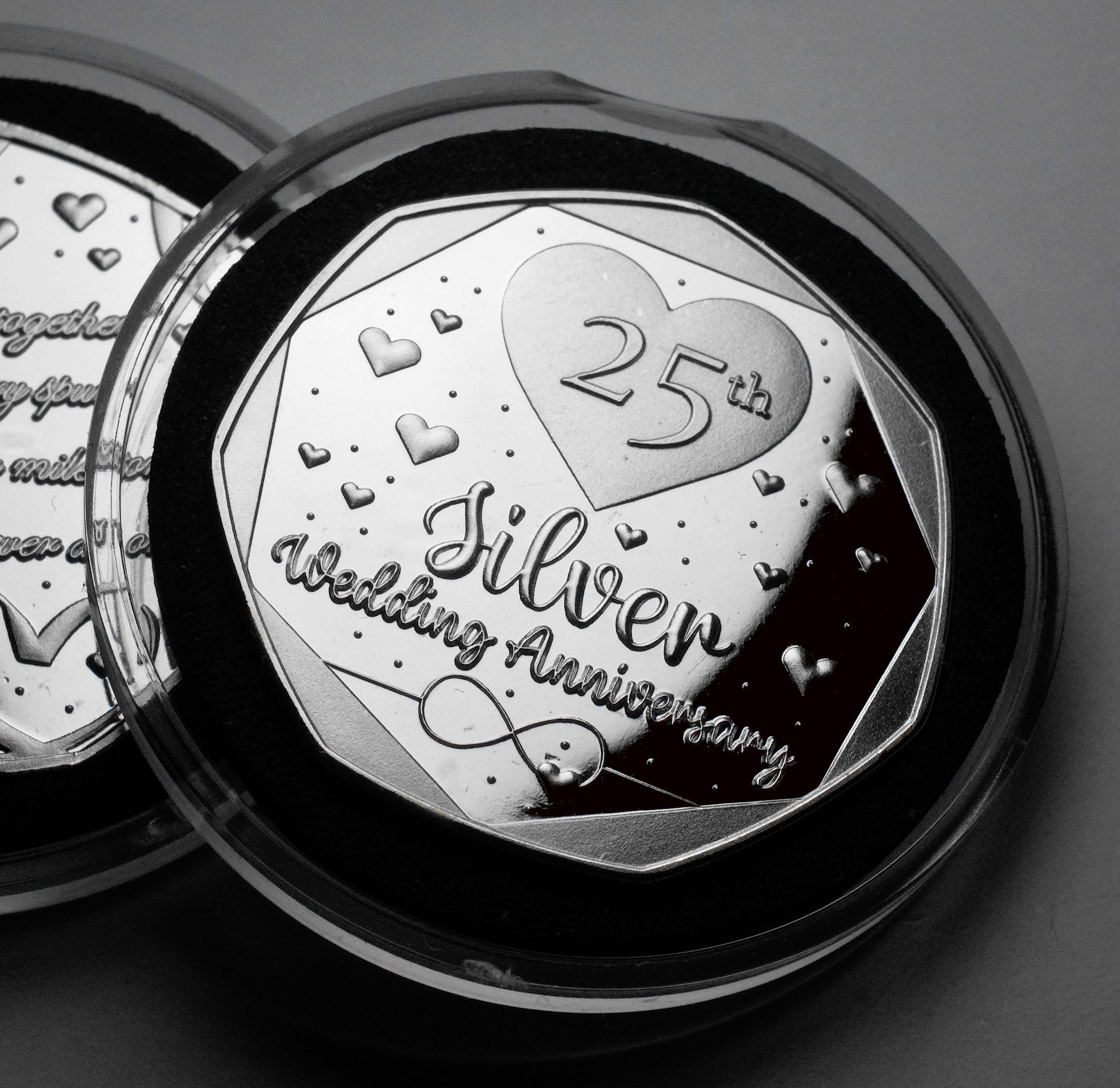 The Commemorative Coin Company 25th Wedding Anniversary Proof Silver Commemorative in Capsule