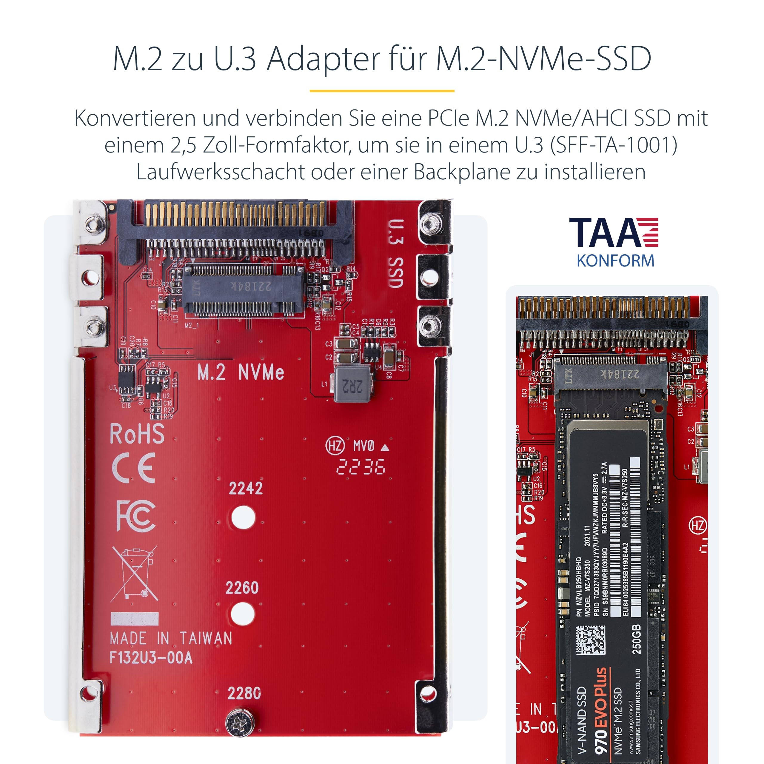 StarTech.com M.2 auf U.3 Adapter für M.2 NVMe SSDs – Bild 2