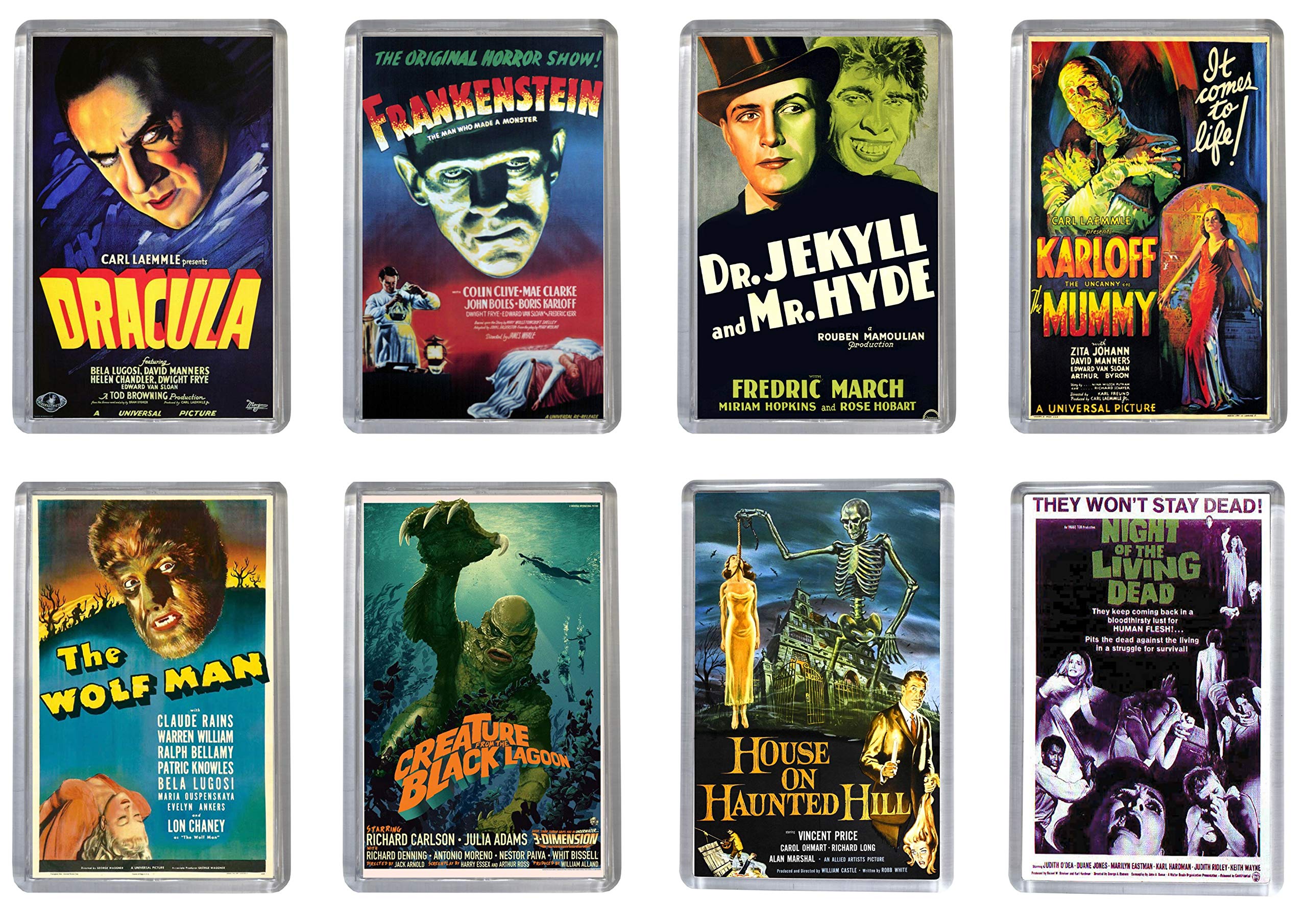 Super Universe Multicolor 8 Classic Horror Poster Fridge Magnets