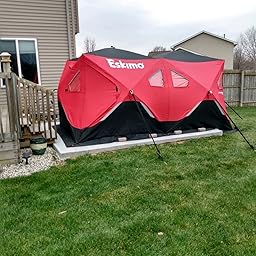 Amazon Com Customer Reviews Eskimo Ff9416 Fatfish Pop Up Portable Ice Fishing Shelter 7 9 Person