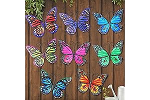 Stunning 8-Piece Metal Butterfly Wall Decor for Outdoor Elegance