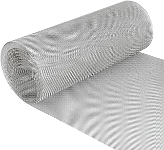 304 Stainless Steel Woven Metal Mesh, Heat Resistant Wire Mesh Screen, 1mm Hole 20 Mesh Rust Proof Rodent Screen for Kitchen Animal Cage Net Security Cabinets Mesh(12X39IN)