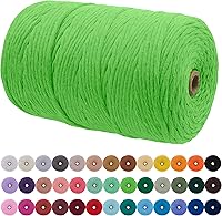 Vista 48 de JeogYong Cordón de macramé de un solo hilo 1mm x 426 yardas (1279 pies) Cuerda de algodón suave Hilo de macramé de 1 mm, suministros de macramé