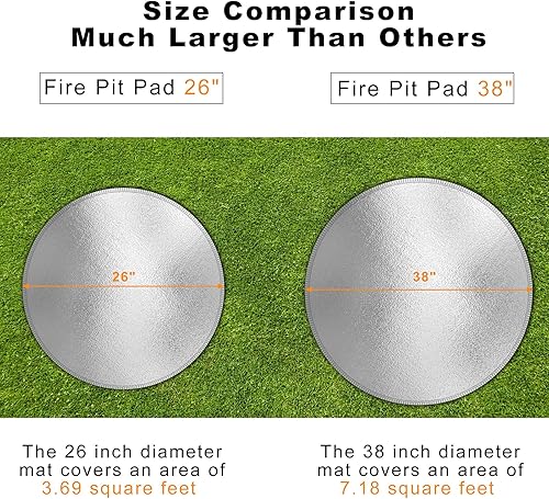 Miniatura 5 de Tapete para fogata, tapete para parrillas de barbacoa, perfecto para barbacoas, ahumadores, parrillas, protege porche, patio, cubierta, madera,
