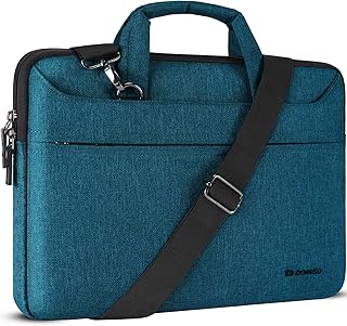 DOMISO 15-15,6 inch waterdichte laptoptas, aktetas, schoudertas, notebooktas voor 15,6" Lenovo IdeaPad S510/Lenovo ThinkPad E575/HP Pavilion 15 Envy 15/Dell XPS 15 Inspiron/Asus, groen-blauw