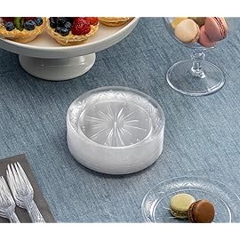 PLASTICPRO 6\'\' inch Premium Heavy Weight Crystal Clear Disposable Hard Plastic Dessert Size Party Plate Pack of 80