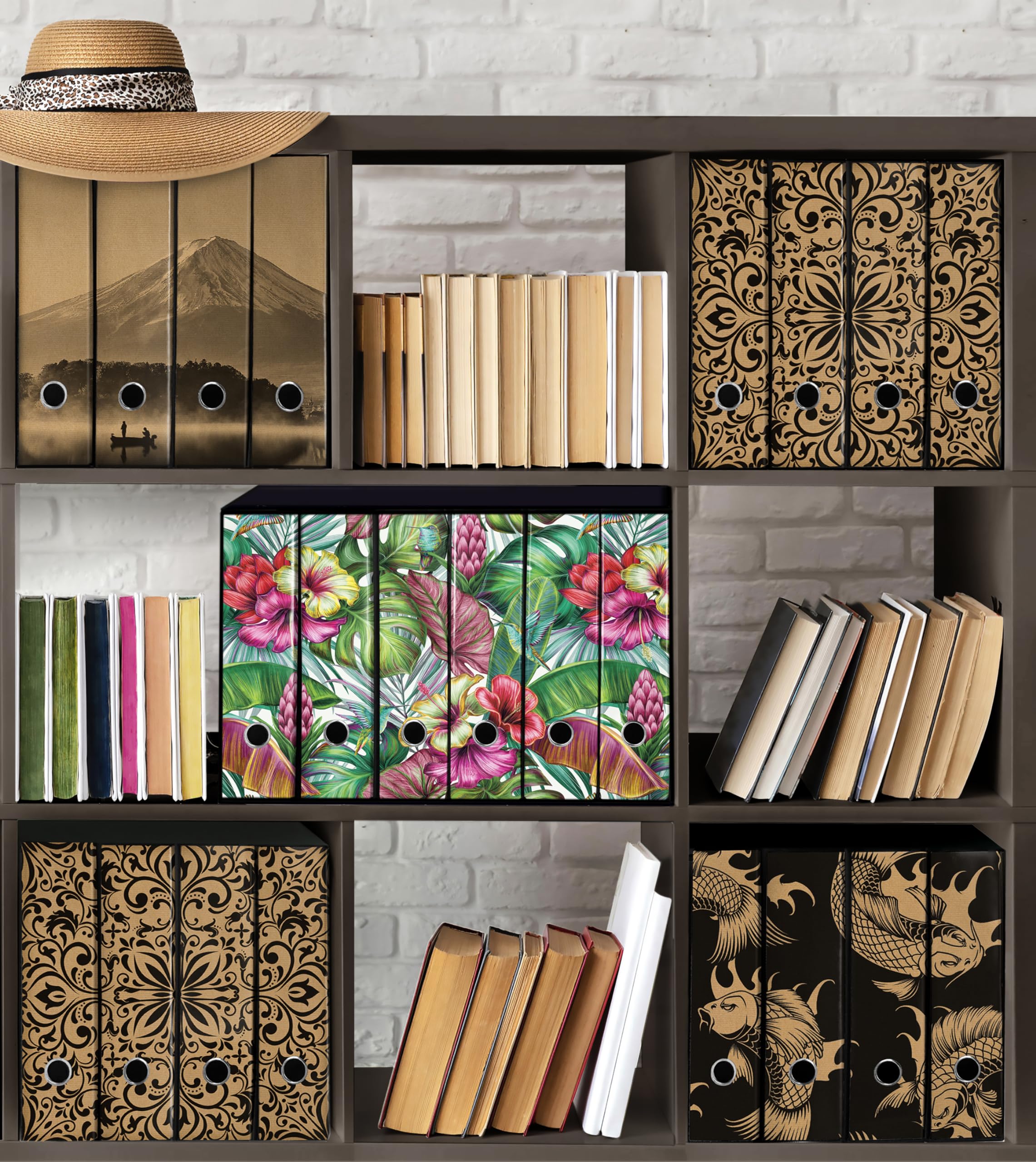 Set da 6 raccoglitori ad anelli PRIMAVERA - Faldoni SHAREPRINTING (H34 con 4 anelli)