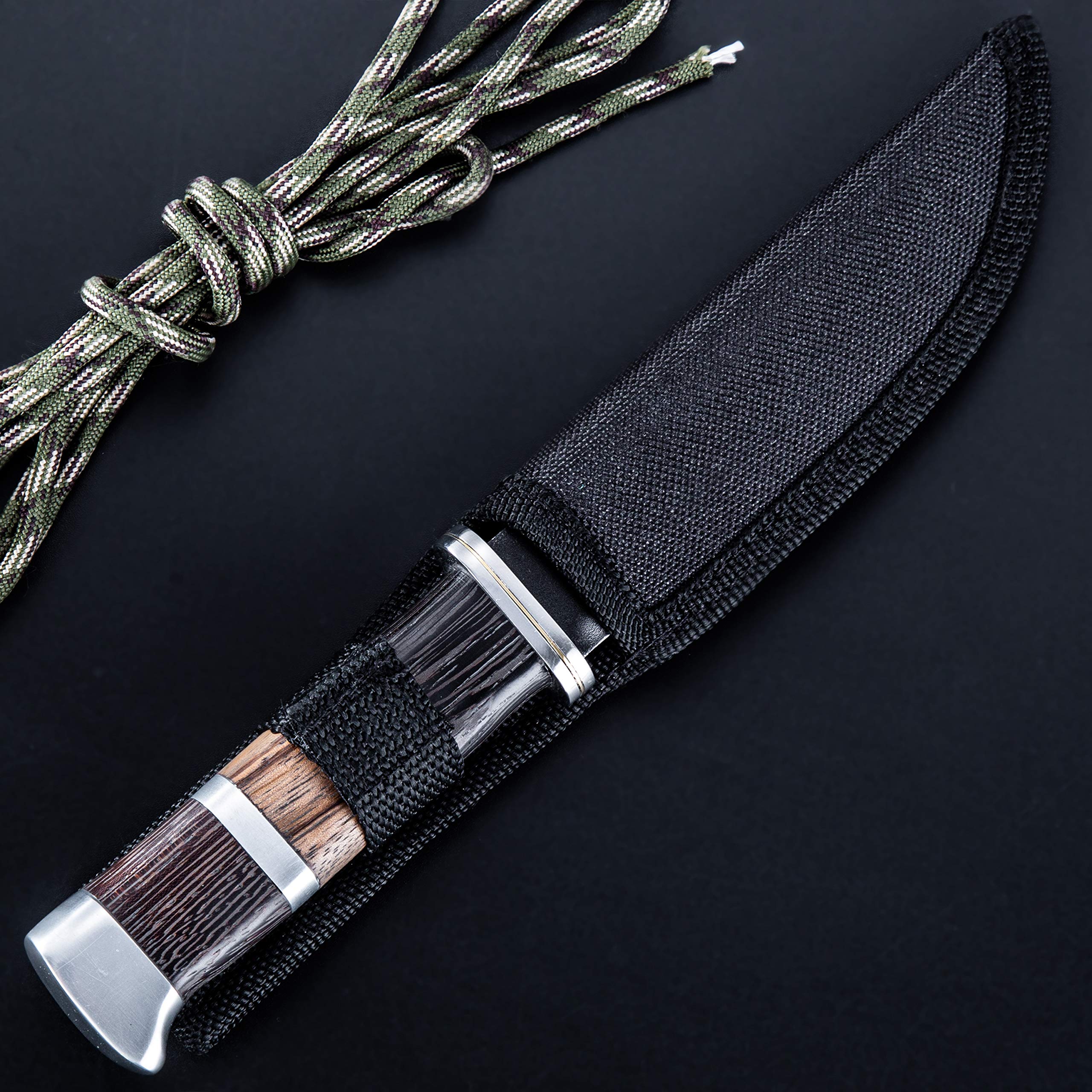 Hobby Hut HH-353 Cuchillo de caza con vaina hoja fija marrón