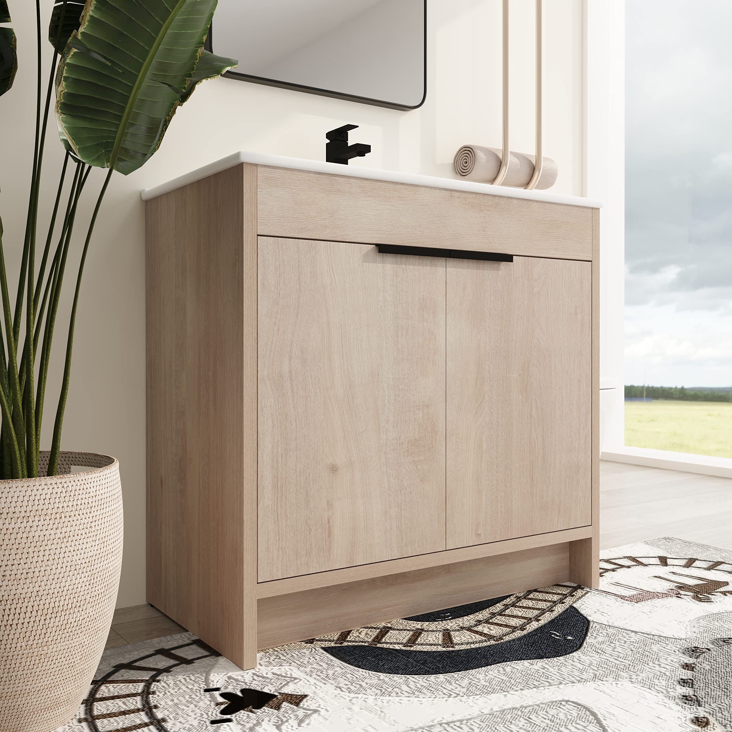 Malwee 36 Inch Freestanding Bathroom Vanity with Sink