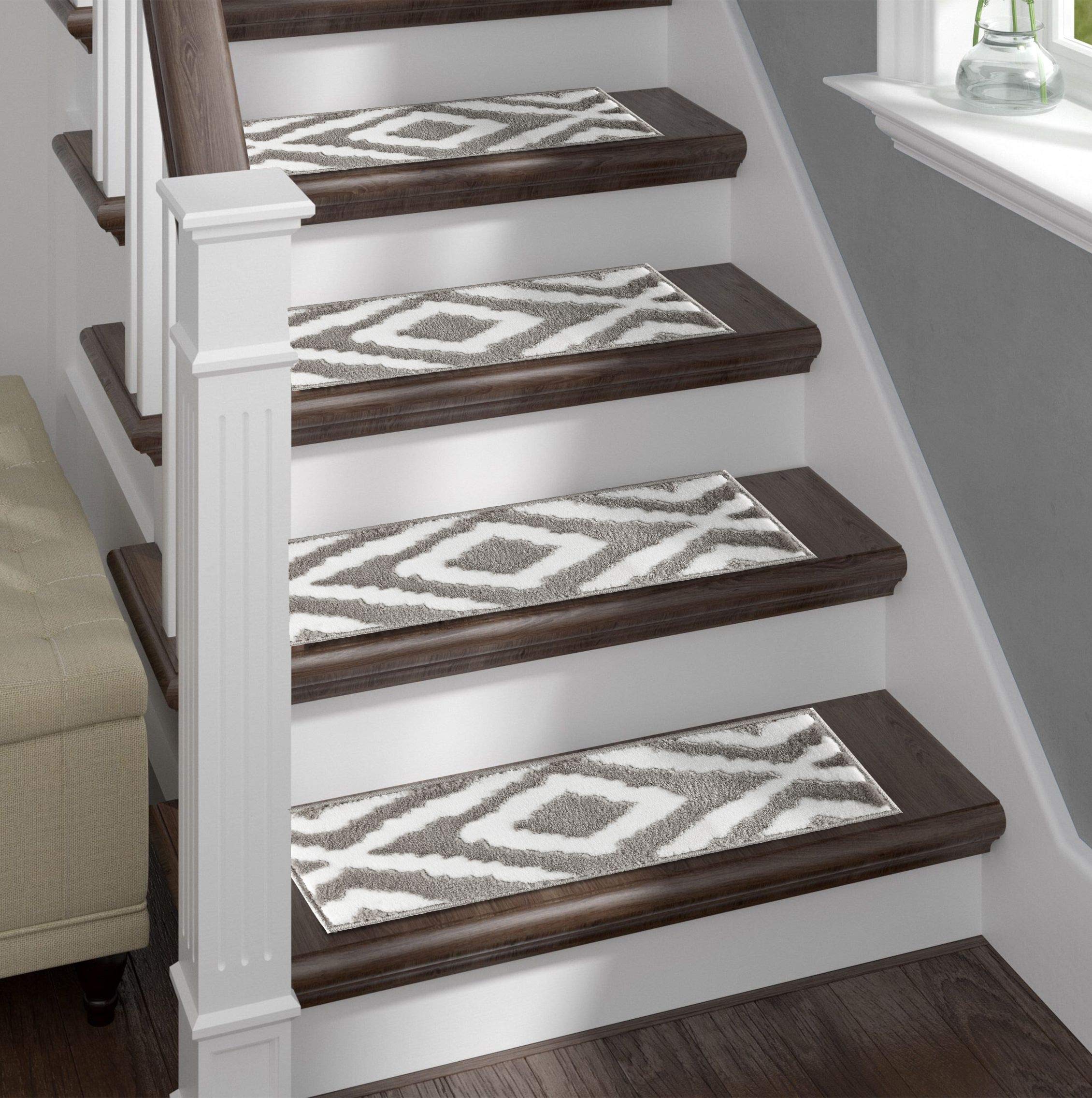 Buy Sofia Rugs Stair Treads for Wooden Steps Gray/White Carpet Stair Treads Set of 13