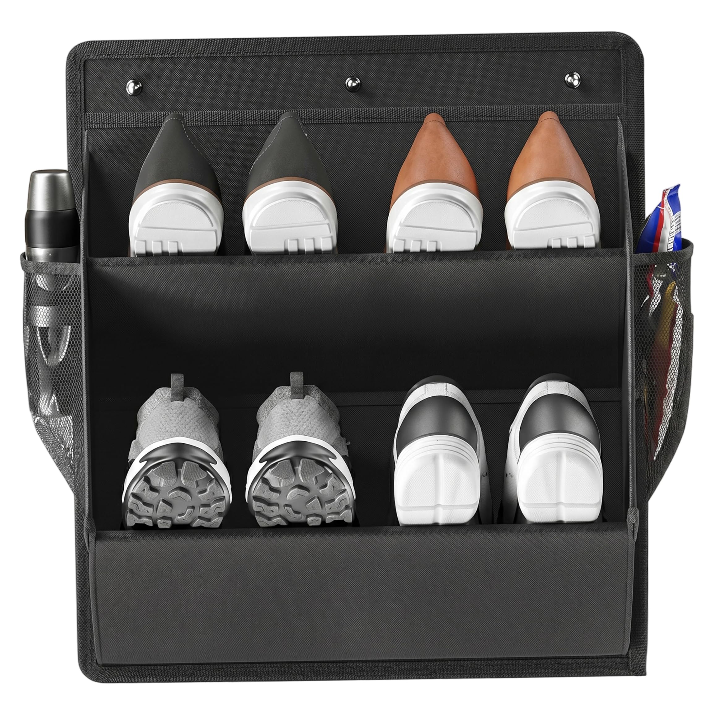 Sjfbebsy Wall Mounted Shoe Rack, Portable Hanging Shoe Storage Organizer with Sticky Adhesive for Rvs, Boots & Footwear, Black - Rack for Wall