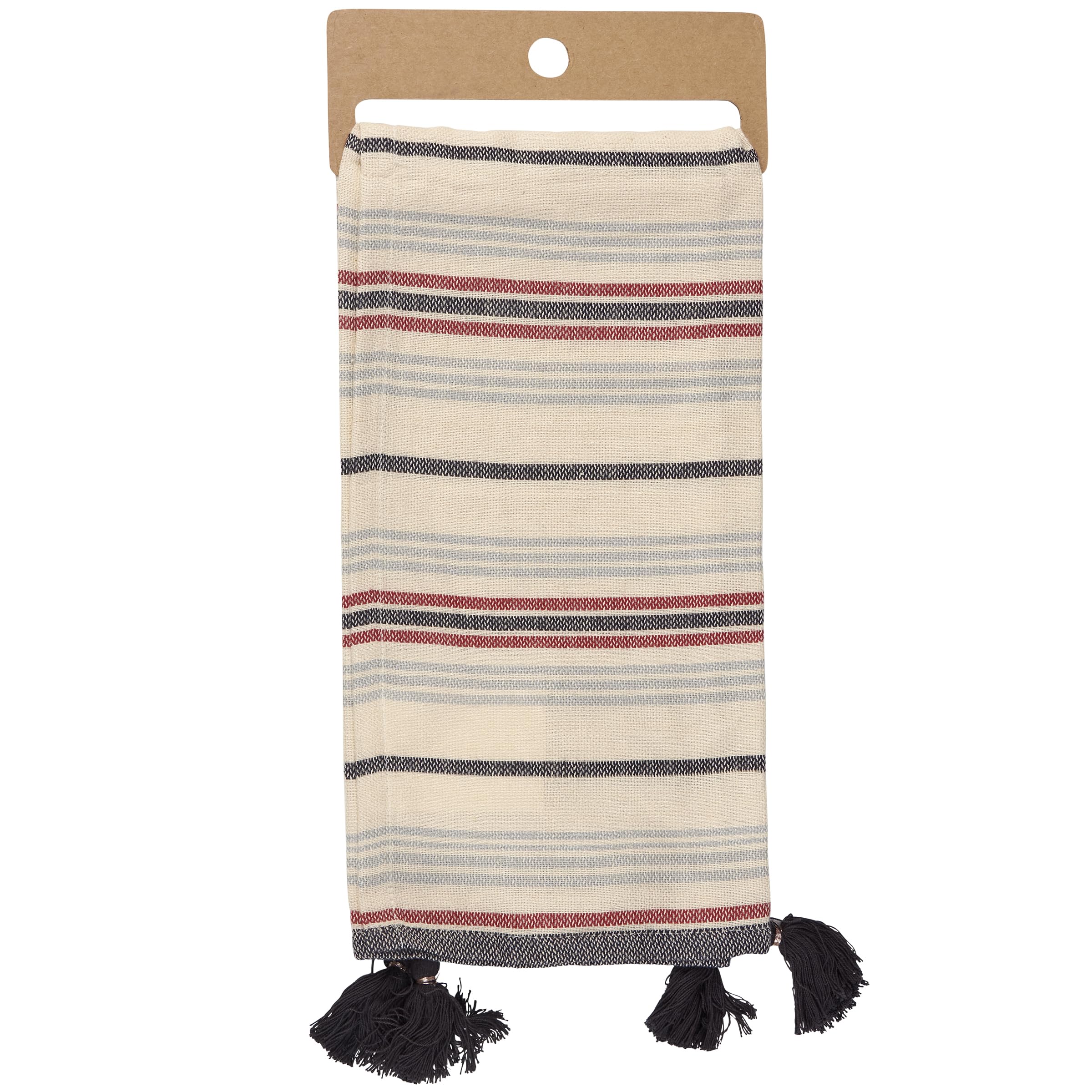 Küchenhandtuch Mit Hühner-Muster & Quasten – Rustikales Baumwoll-Leinen-Tuch Im Farmhouse-Stil, Made In USA