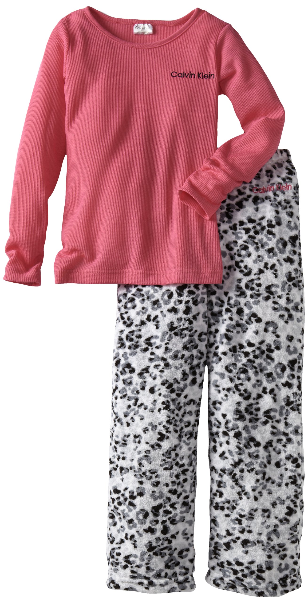 Calvin Klein Big Girls' CK Two-Piece Thermal Shirt Sleep Set