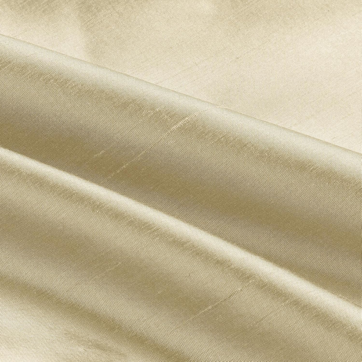 TWOPAGES Sand Pinch Pleat Dupioni Silk Curtain for Living Room, Window Treatment Curtain Panel Double Layer Light Filtering Room Darkening Lined Curtain (1 Panel, 52W x 90L)