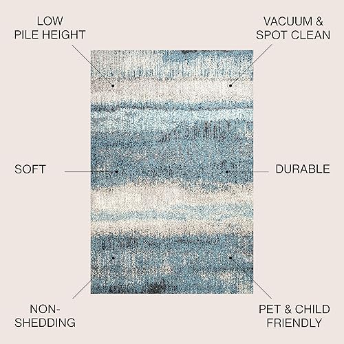 Miniatura 2 de JONATHAN Y CTP105C-4 - Alfombra contemporánea POP moderna abstracta vintage para interiores, estilo bohemio, fácil de limpiar, alto tráfico,