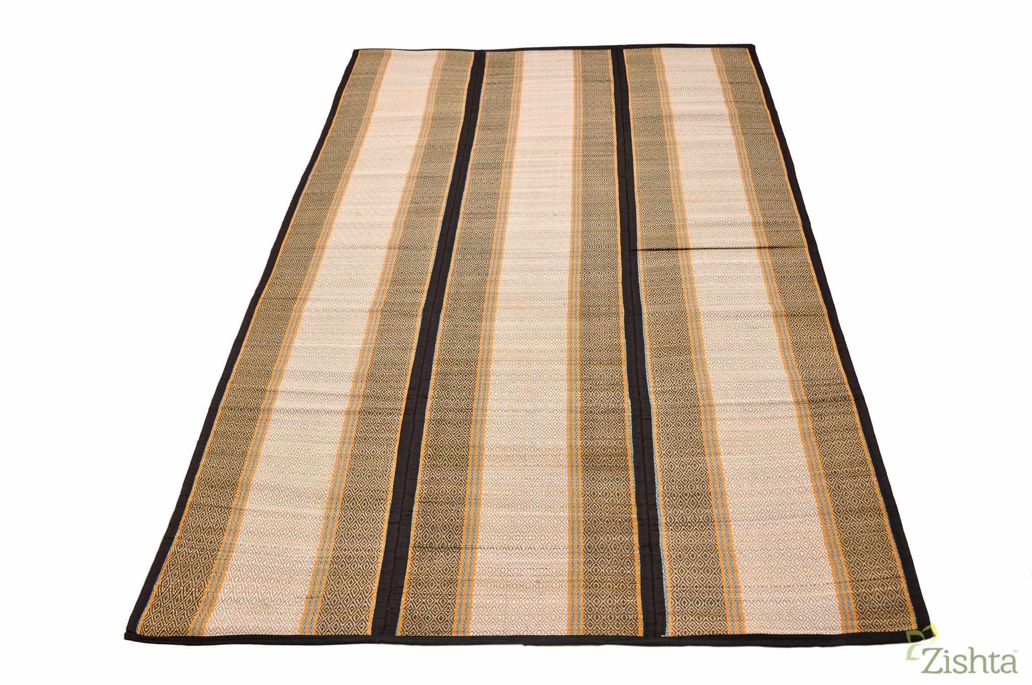 Zishta Traditional Wisdom in Practice Mat (Multicolour, Fiber, 7 X 4.5) | Three fold | Handmade Organic Handicraft Home and Garden Decor Yoga mat Exercise Ethnic Carpet Kids-image-16