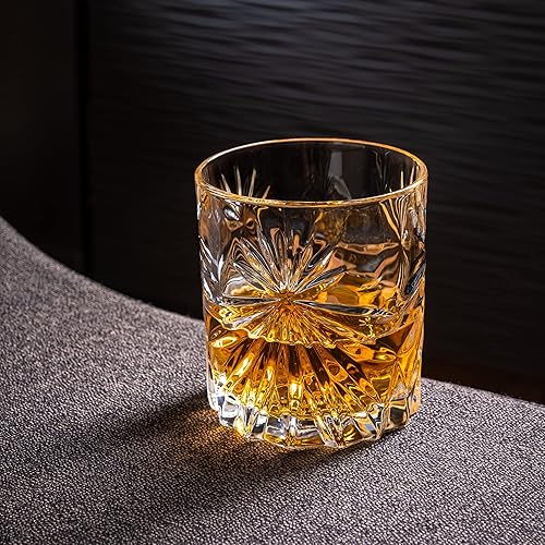 Miniatura 5 de Vasos de whisky de cristal, juego de 2 vasos de vidrio Soleil (11 onzas) para whisky, whisky escocés y bourbon, vasos de rocas para cócteles y