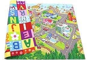 Baby Care Play Mat for Kids: Expansive Zoo Town Adventure