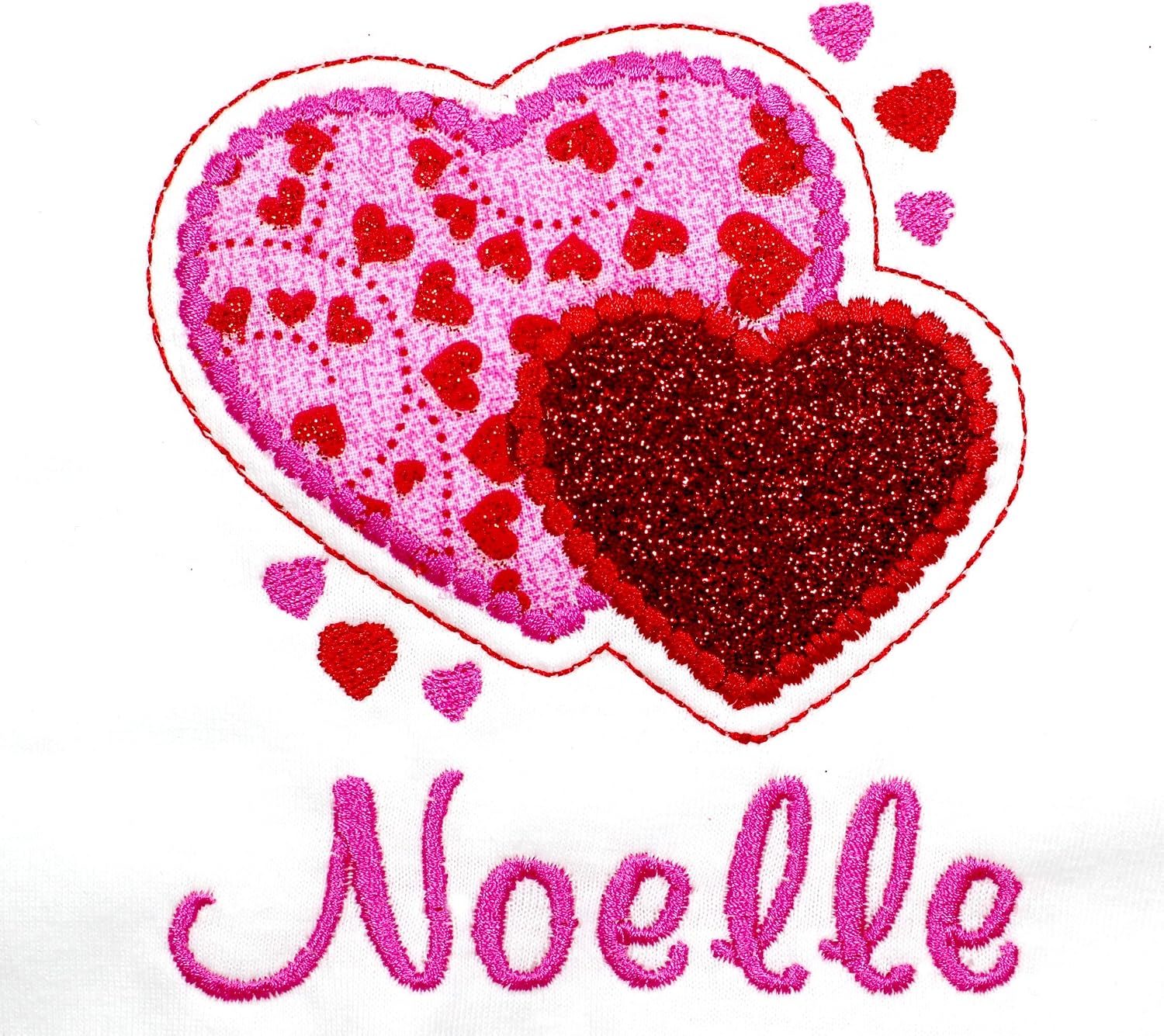 Valentine's Day Baby Girl Bodysuit Personalized with Custom Name (0-3 Months Short Sleeve)