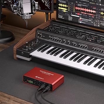 DigitalLife Quad-I/O | 4-In/4-Out MIDI Merge & Thru Box (Metal, Red)