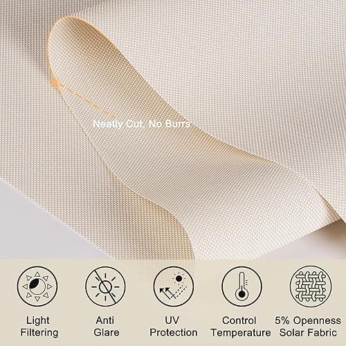 Miniatura 3 de Sulugood Persianas enrollables con filtro de luz para ventanas, persianas enrollables de tela con aislamiento térmico, protección UV, fácil
