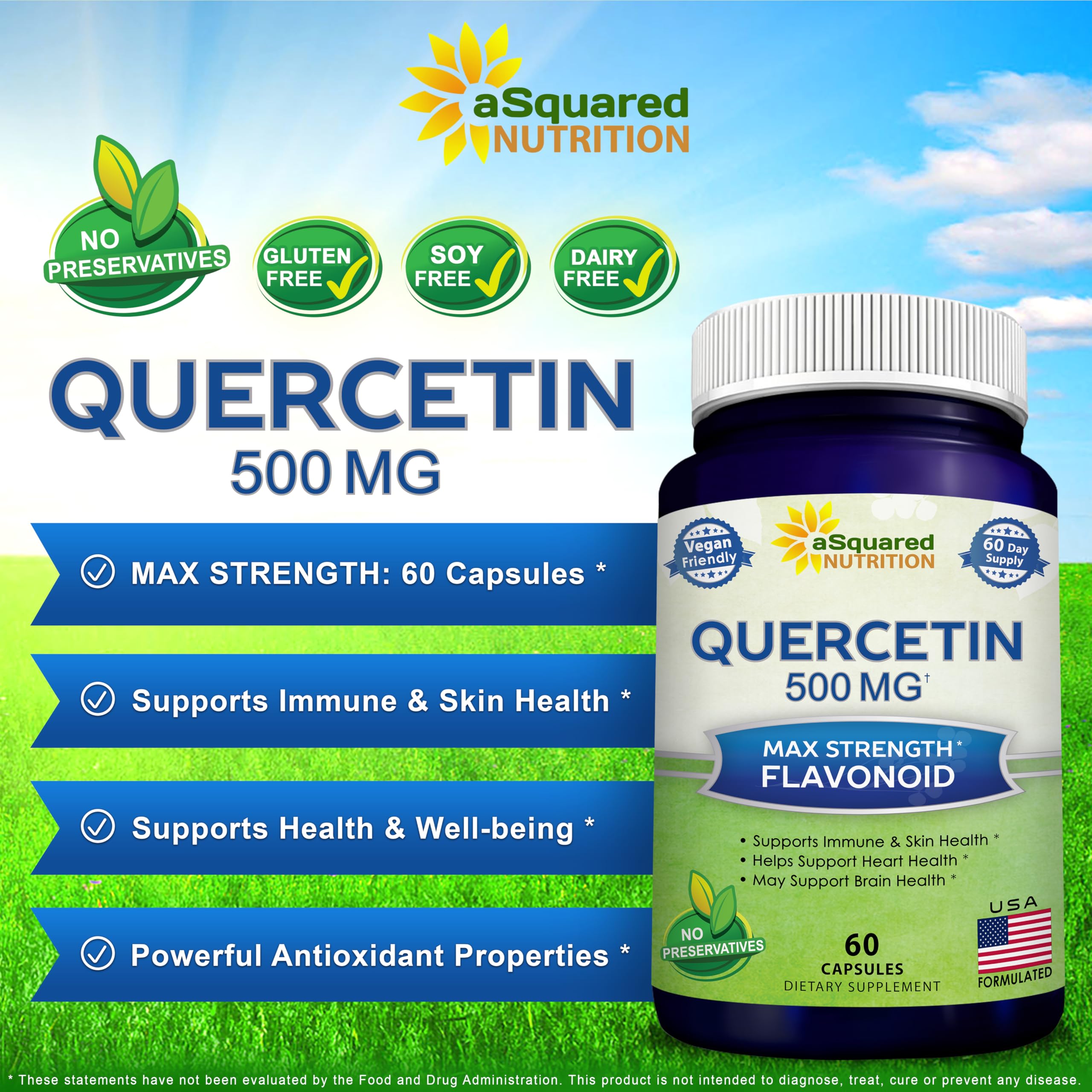 Quercetin 500mg Supplement - 60 Capsules - Dihydrate Powder Complex Pills — Amazon image 3