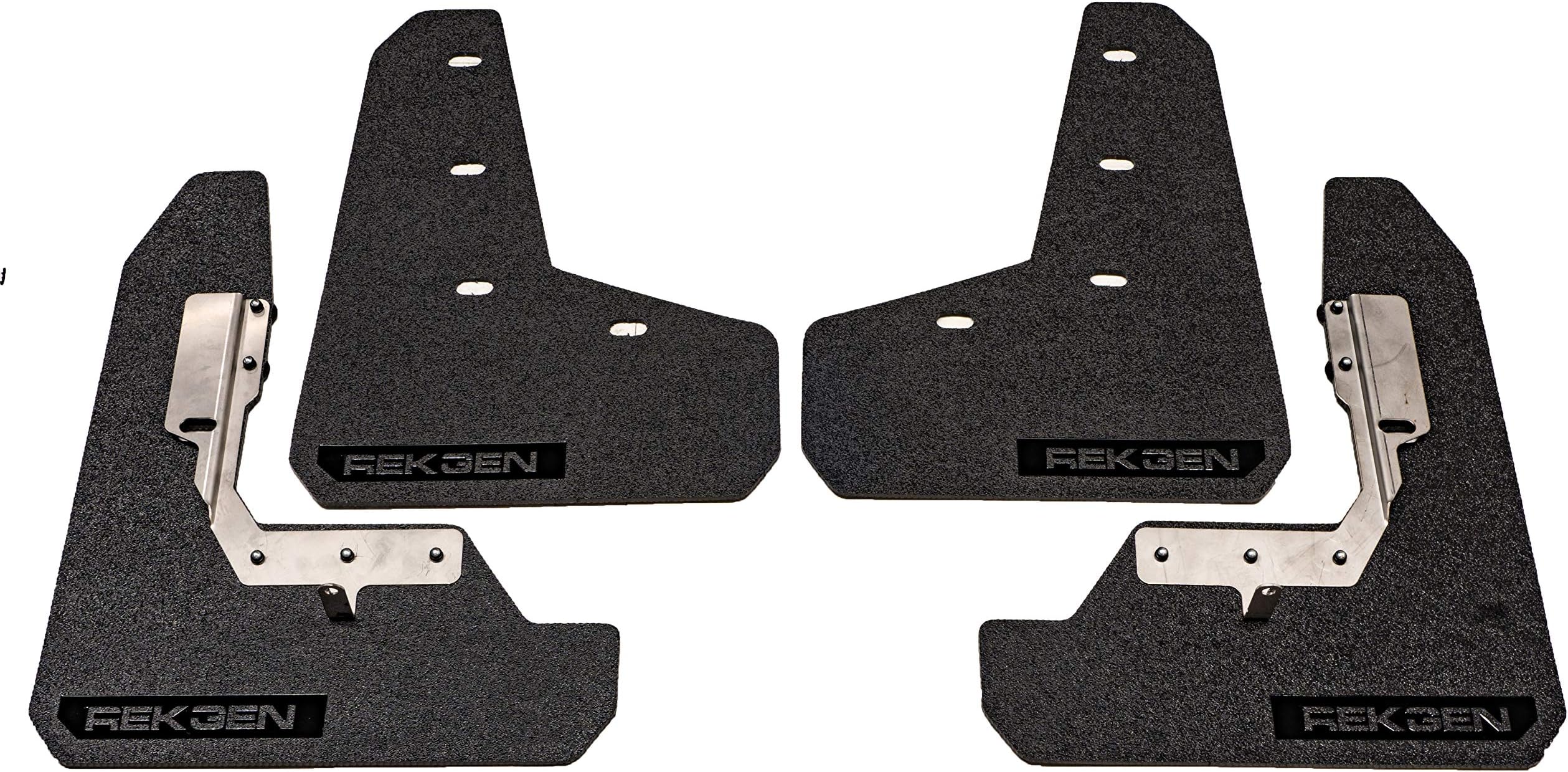 REK GEN Rally Mud Flaps with Black Logo Compatible with 2015-2021 Subaru WRX/STI - Mounting Hardware & Instructions Included.