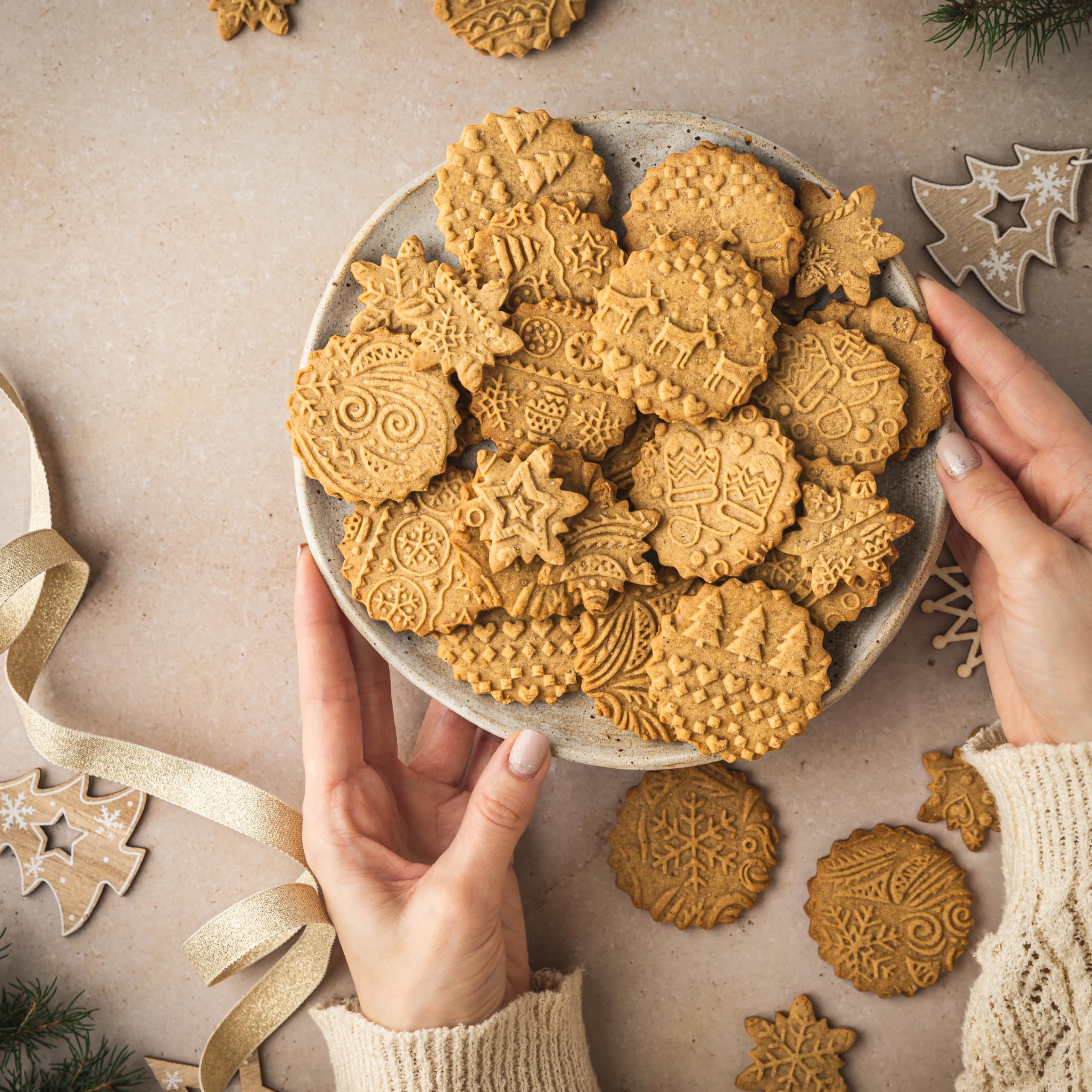 Juego de niños de pastelería de Navidad – 3 Mini rodillos de madera con grabado – Rodillos de control de texto grabados para niños para galletas y arcilla – Perfecto para actividades creativas con